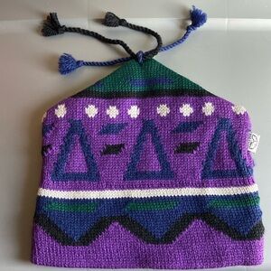 Vintage Igloos Beanie Wool Winter Hat Ski Snowboard Purple Tassels Accents